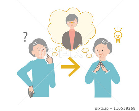 認知機能が改善する高齢女性のイラスト 110539269