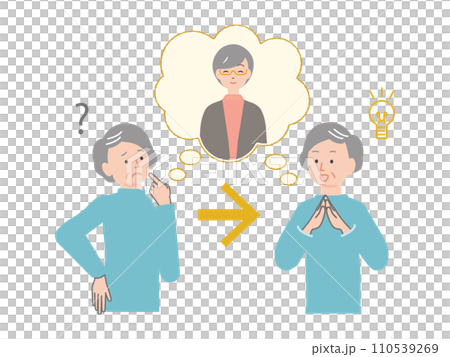 認知機能が改善する高齢女性のイラスト 110539269