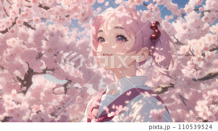 桜の花に囲まれて 桜の花に囲まれて 110539524
