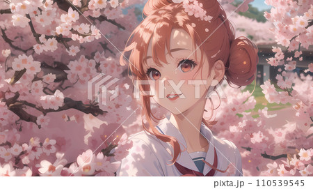 桜の花に囲まれて 110539545