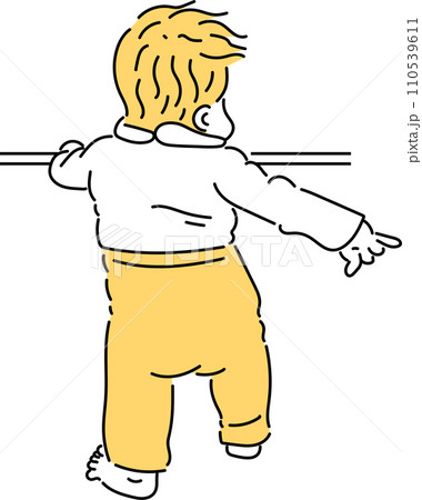 つかまり立ちする赤ちゃん つかまり立ちする赤ちゃん 110539611