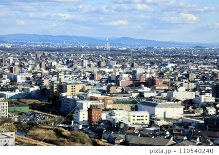 岐阜市、岐阜県庁展望ロビーからの眺め（一宮市方面） 110540240