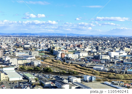 岐阜市、岐阜県庁展望ロビーからの眺め（一宮市方面） 110540241