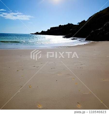 快晴の 砂浜と 穏やかな 海 110540823