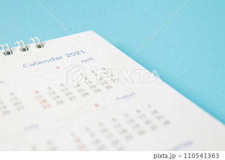 2021 calendar page on blue background business planning appointment meeting concept 110541363