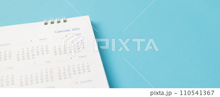 2021 calendar page on blue background business planning appointment meeting concept 110541367