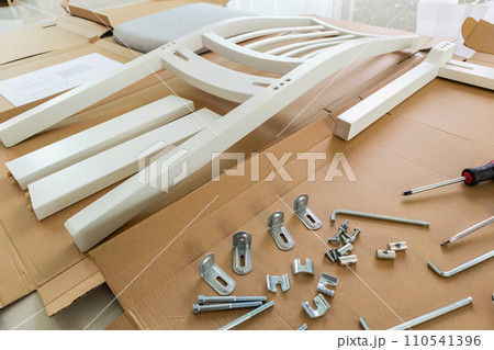 Assembly wooden chair furniture at home 110541396