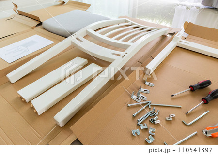 Assembly wooden chair furniture at home 110541397