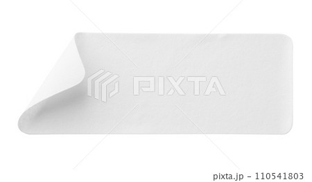 Blank white paper sticker label isolated on white background Blank white paper sticker label isolated on white background 110541803