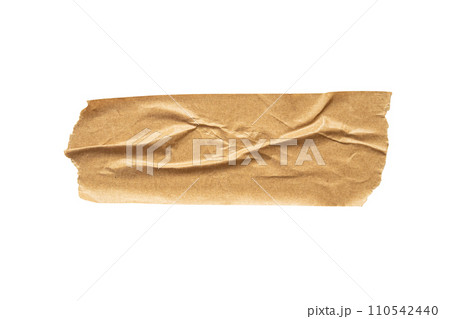 Brown adhesive paper tape isolated on white background Brown adhesive paper tape isolated on white background 110542440