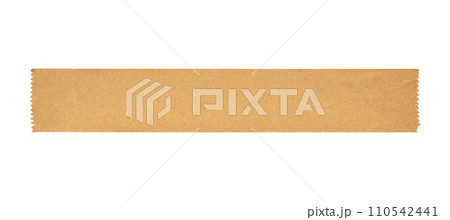 Brown adhesive paper tape isolated on white background 110542441