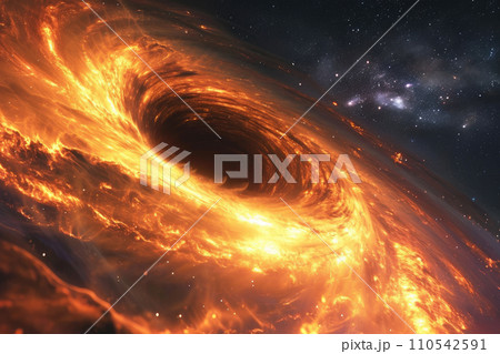 AI-generated content. Black Hole and Space background deep space. Generative AI 110542591