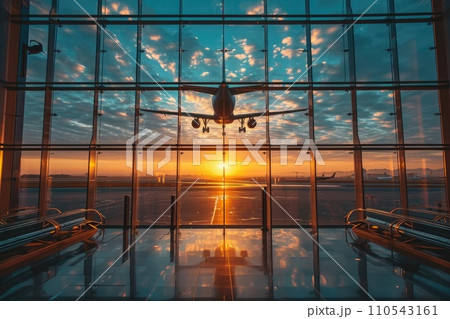 AI-generated content. Aeroplane at airport. Travel and Logistic concept. Generative AI AI-generated content. Aeroplane at airport. Travel and Logistic concept. Generative AI 110543161