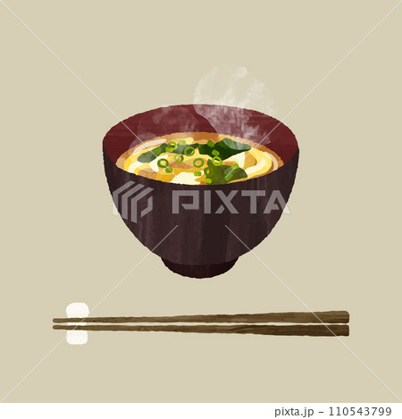 味噌汁 卵とわかめ 味噌汁 卵とわかめ 110543799