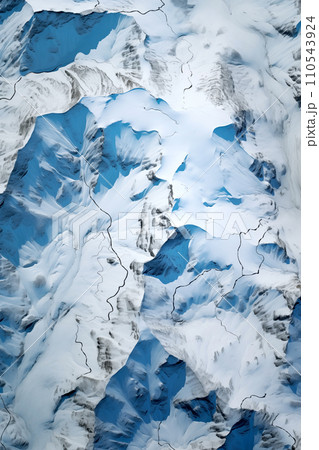 Closeup snow texture mountains top view Outdoor landscape in Arctic, Polar region. Winter season, Europe Generative AI 110543924