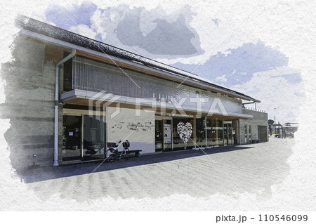水彩画風 三国湊 えちぜん鉄道三国駅 福井県坂井市 水彩画風 三国湊 えちぜん鉄道三国駅 福井県坂井市 110546099