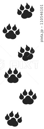 危険な野生動物の熊などの移動した足跡のイラスト 危険な野生動物の熊などの移動した足跡のイラスト 110546101