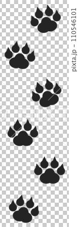 危険な野生動物の熊などの移動した足跡のイラスト 危険な野生動物の熊などの移動した足跡のイラスト 110546101