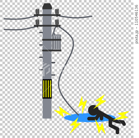高壓電流流經電線桿的電纜斷裂和洩漏的插圖 高壓電流流經電線桿的電纜斷裂和洩漏的插圖 110546136