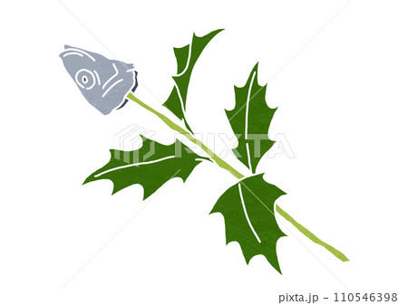 柊鰯のイラスト（版画風） 110546398