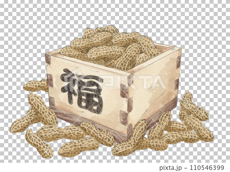 節分滿溢的花生插圖（水彩風格） 110546399
