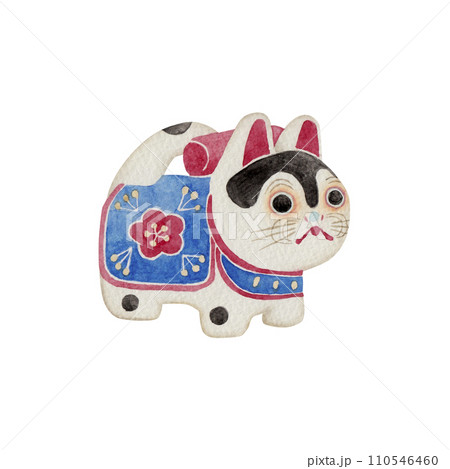 犬張子 日本の郷土玩具 民芸品 伝統工芸 水彩 イラスト 犬張子 日本の郷土玩具 民芸品 伝統工芸 水彩 イラスト 110546460