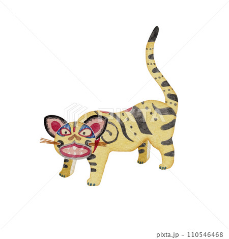 張子虎 日本の郷土玩具 民芸品 伝統工芸 水彩 イラスト 張子虎 日本の郷土玩具 民芸品 伝統工芸 水彩 イラスト 110546468