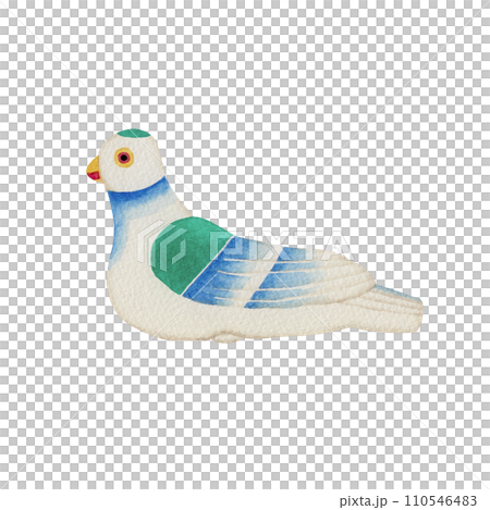 Shimogawara-yaki pigeon flute, Japanese local toy, folk art, traditional craft, watercolor illustration Shimogawara-yaki pigeon flute, Japanese local toy, folk art, traditional craft, watercolor illustration 110546483