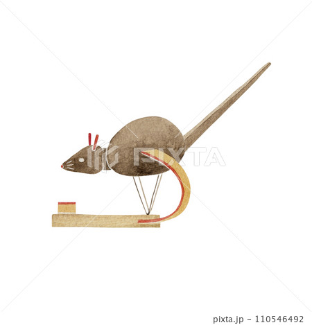 米食いねずみ 日本の郷土玩具 民芸品 伝統工芸 水彩 イラスト 米食いねずみ 日本の郷土玩具 民芸品 伝統工芸 水彩 イラスト 110546492