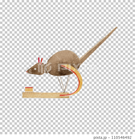 吃米老鼠,日本本土玩具,民間藝術,傳統工藝,水彩插圖 吃米老鼠,日本本土玩具,民間藝術,傳統工藝,水彩插圖 110546492