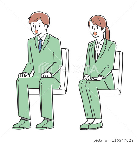 面接を受ける男女 面接を受ける男女 110547028