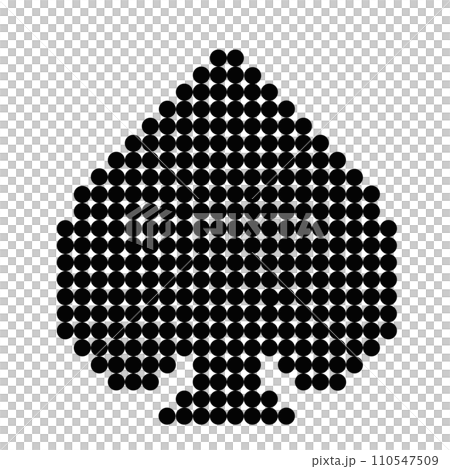 ドットで描かれたスペード柄のイラスト ドットで描かれたスペード柄のイラスト 110547509