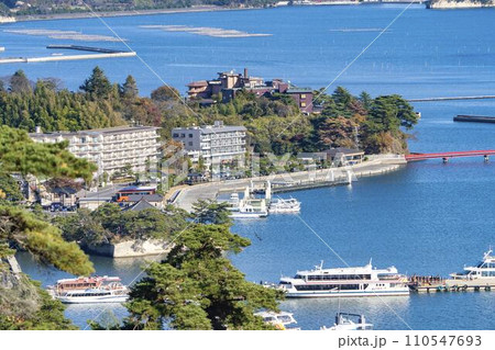秋の日本三景松島　西行戻しの松公園からの俯瞰　宮城県松島町 110547693