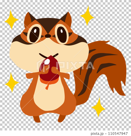 手描きのかわいいシマリスキャラクター8 (大切などんぐり、キラキラ付き) 手描きのかわいいシマリスキャラクター8 (大切などんぐり、キラキラ付き) 110547947