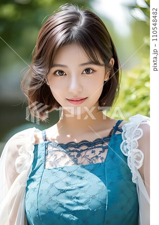 ボブヘアーの女性 110548482