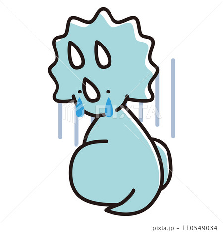 しょんぼりと泣きながら振り返るベビートリケラトプスのイラスト しょんぼりと泣きながら振り返るベビートリケラトプスのイラスト 110549034