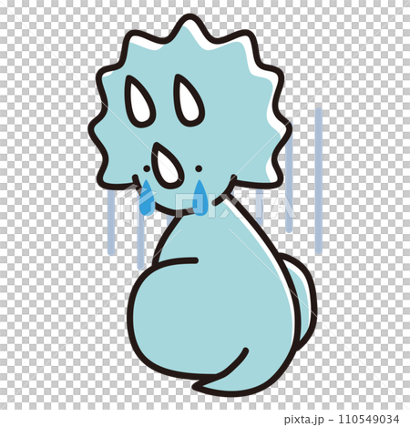 しょんぼりと泣きながら振り返るベビートリケラトプスのイラスト しょんぼりと泣きながら振り返るベビートリケラトプスのイラスト 110549034