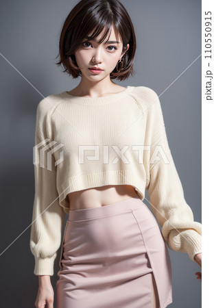 AI生成画像【人物】ショートヘアの女性 AI生成画像【人物】ショートヘアの女性 110550915