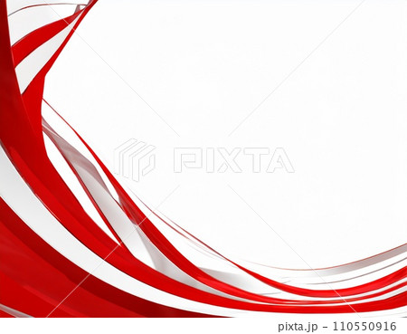 赤色と白色の波型の抽象背景素材。CG風。AI生成画像。 赤色と白色の波型の抽象背景素材。CG風。AI生成画像。 110550916