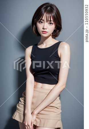 AI生成画像【人物】ショートヘアの女性 AI生成画像【人物】ショートヘアの女性 110550932
