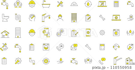 おしゃれな線画アイコンセット おしゃれな線画アイコンセット 110550958