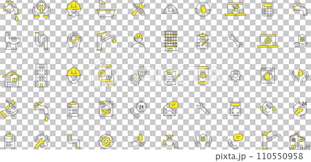 おしゃれな線画アイコンセット おしゃれな線画アイコンセット 110550958