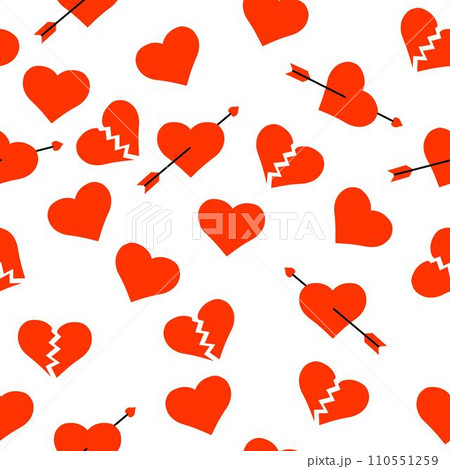 Seamless pattern with Heart with arrow for Valentines Day 2 Seamless pattern with Heart with arrow for Valentines Day 2 110551259