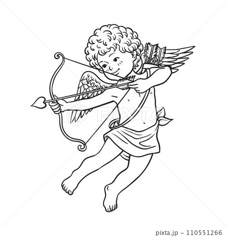 cupid with bowl and arrows cupid with bowl and arrows 110551266