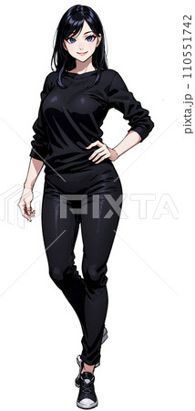 モデル風女性の全身のイラスト 110551742