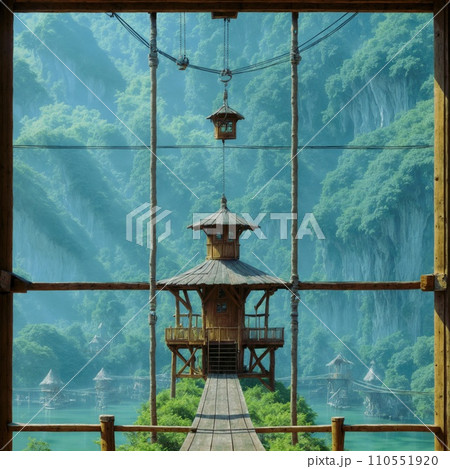 beautiful view from the window. AI generated 110551920