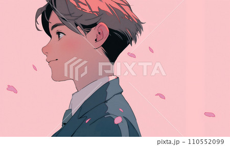 真面目に前を見る男子生徒の横顔　AI生成 110552099