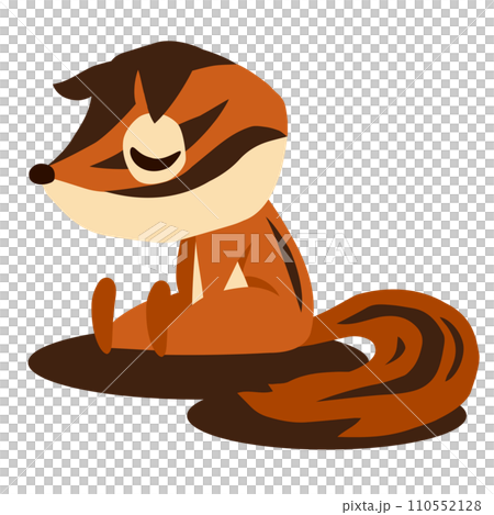 Hand-drawn cute chipmunk character 21 (depressed pose) 110552128