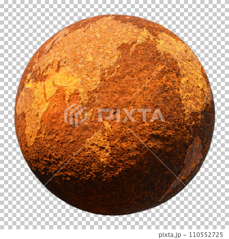 A rusty iron ball that looks like a crisis for the earth 110552725