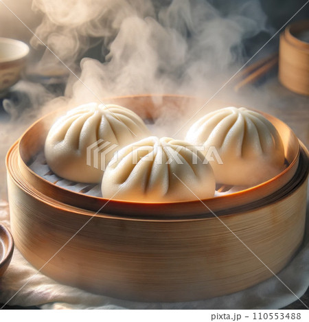 竹蒸し器で蒸された肉まん AI生成画像を調整 竹蒸し器で蒸された肉まん AI生成画像を調整 110553488